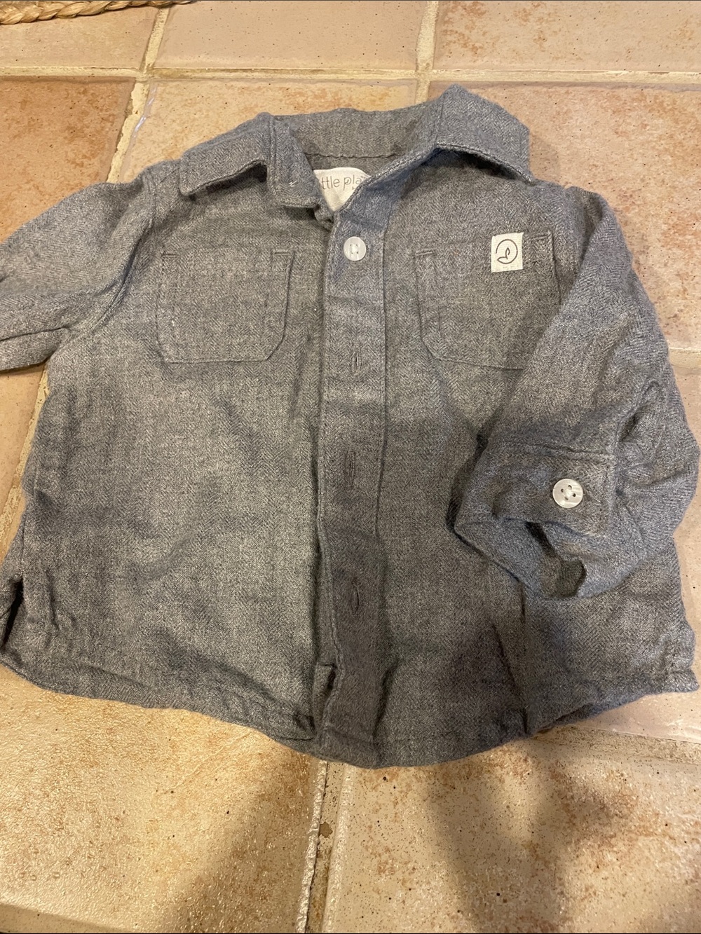 Carter's Gray Long-Sleeve Button-Down flannel Shirt